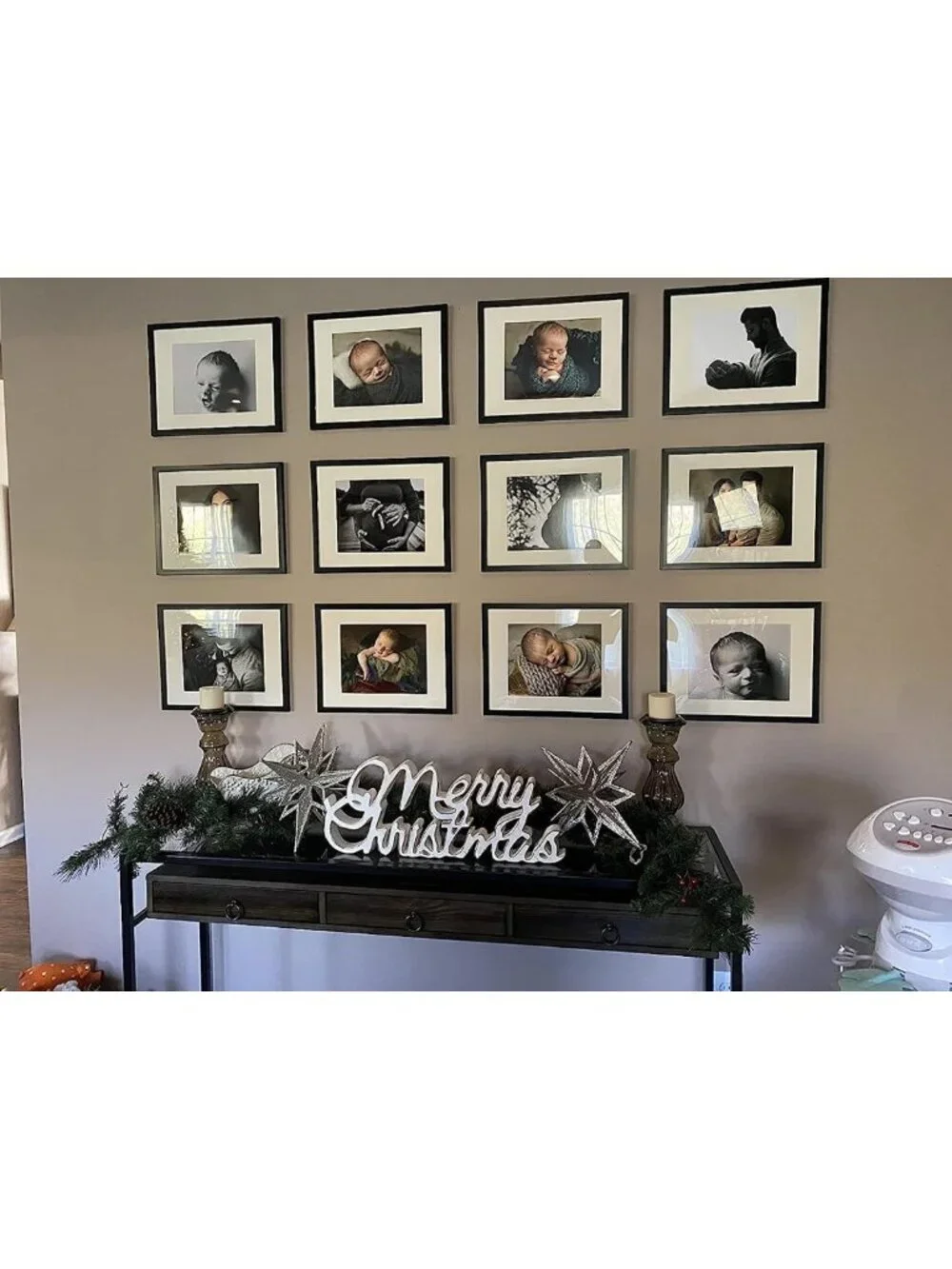 Set of 5 Black Picture Frames 11x14 & 8x10 with Mat for Wall Gallery Display